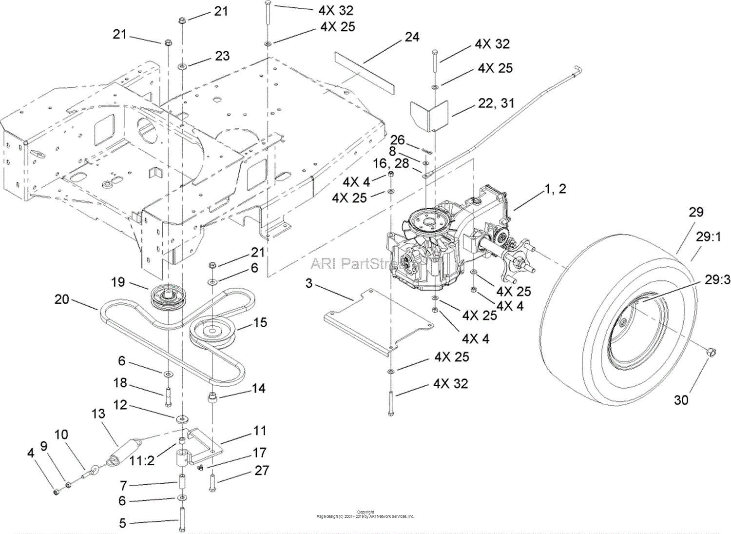 Toro 74806 Timecutter Zx525 Riding Mower 2006 Sn 260000001 260999999 Parts Diagram For Hydro 9013