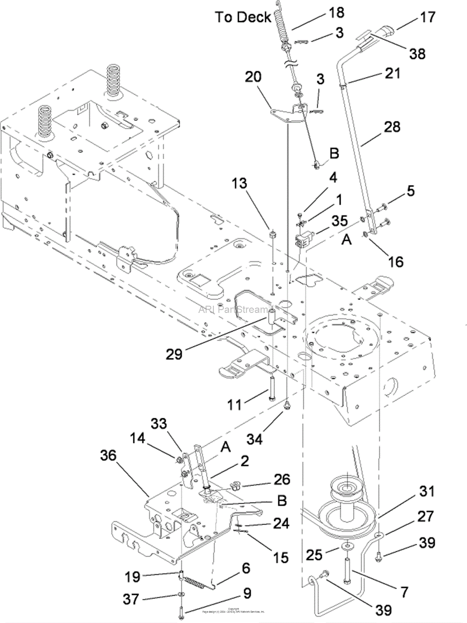 Toro 13bx60rg748 Lx425 Lawn Tractor 2007 Sn 1e087h10251 Parts Diagram For Pto Engage Assembly