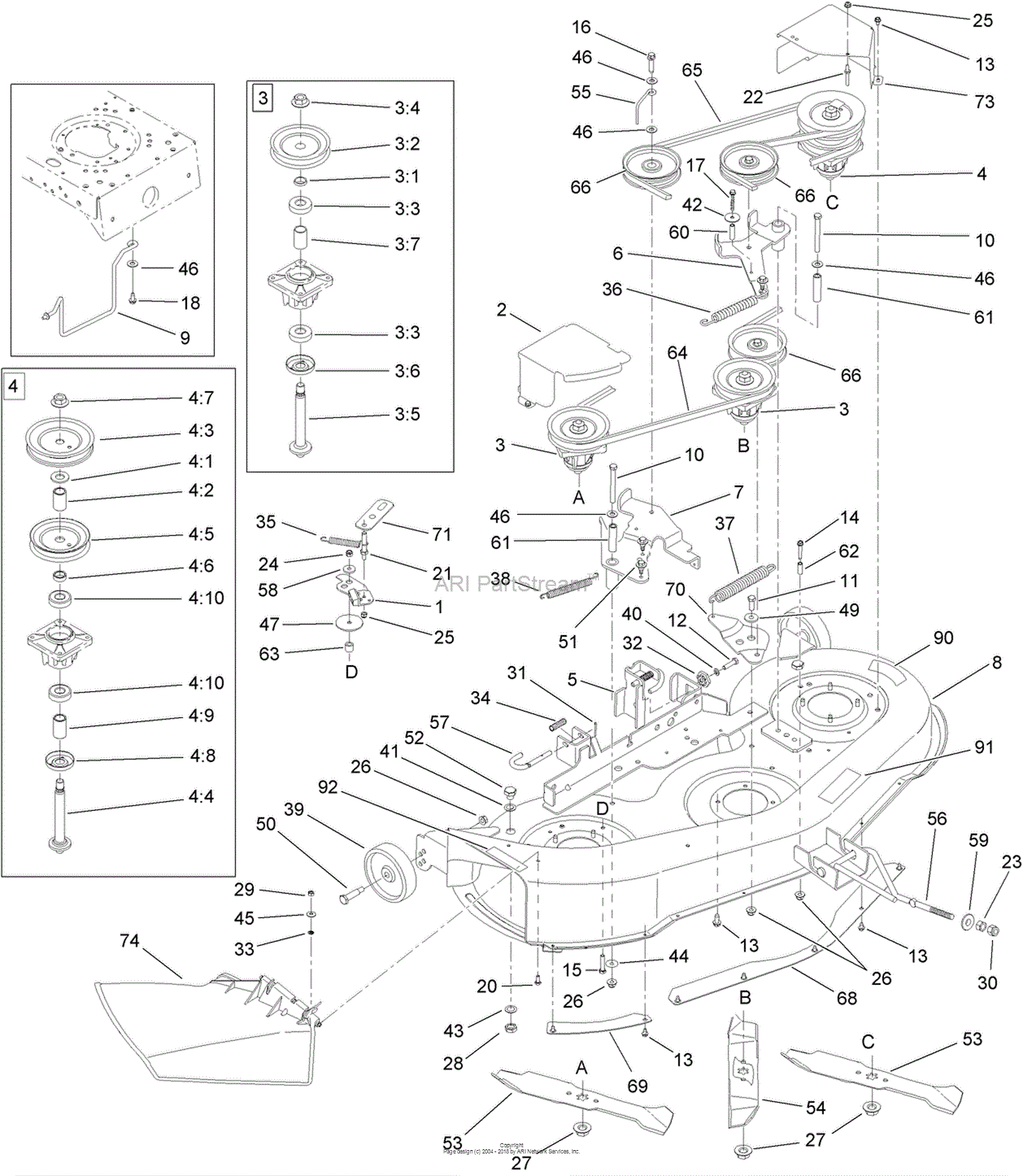 Toro 13AT61RH544, LX466 Lawn Tractor, 2008 (SN 1) Parts Diagram for 46