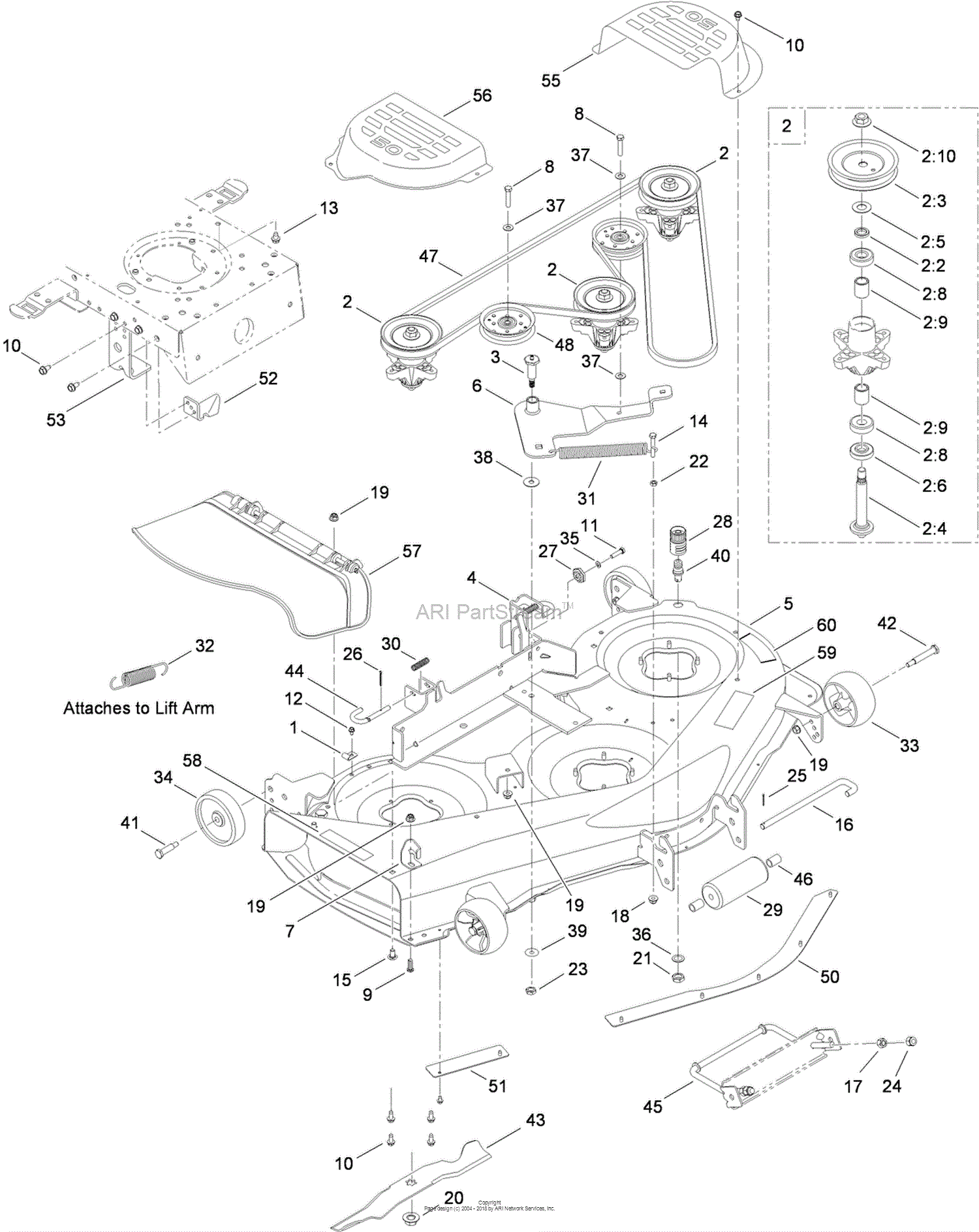 Toro 14AQ81RP544, GT2200 Garden Tractor, 2008 (SN 1-) Parts Diagram for ...