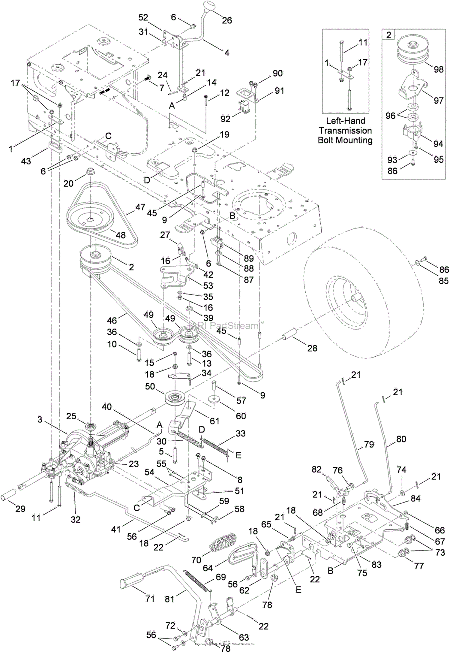 Toro 13AX60RG848, LX423 Lawn Tractor, 2009 (SN 1-1) Parts Diagram for ...