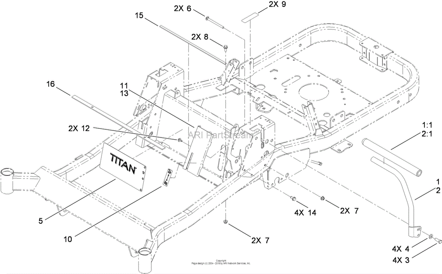 Toro 74830, TITAN ZX4800 Zero-Turn-Radius Riding Mower, 2010 (SN 