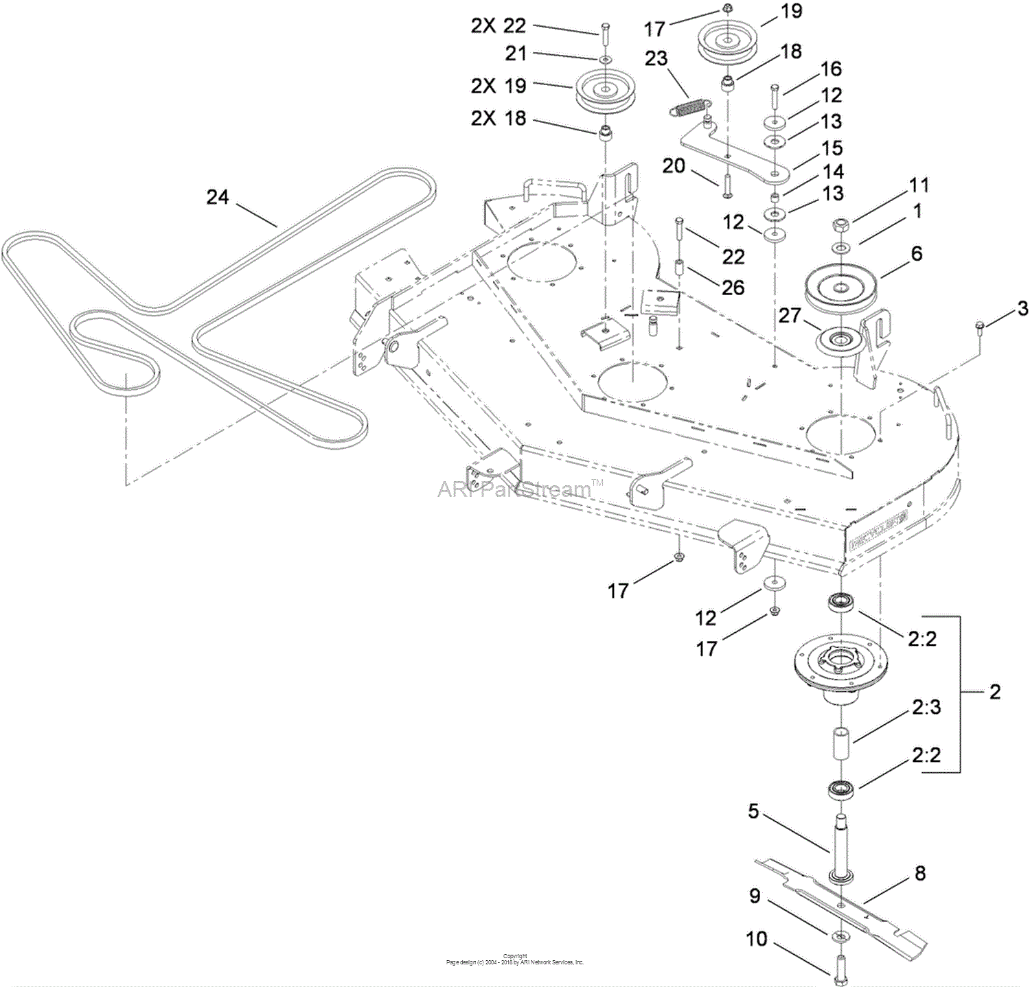 Toro 74832, TITAN ZX5450 Zero-Turn-Radius Riding Mower, 2010 (SN 