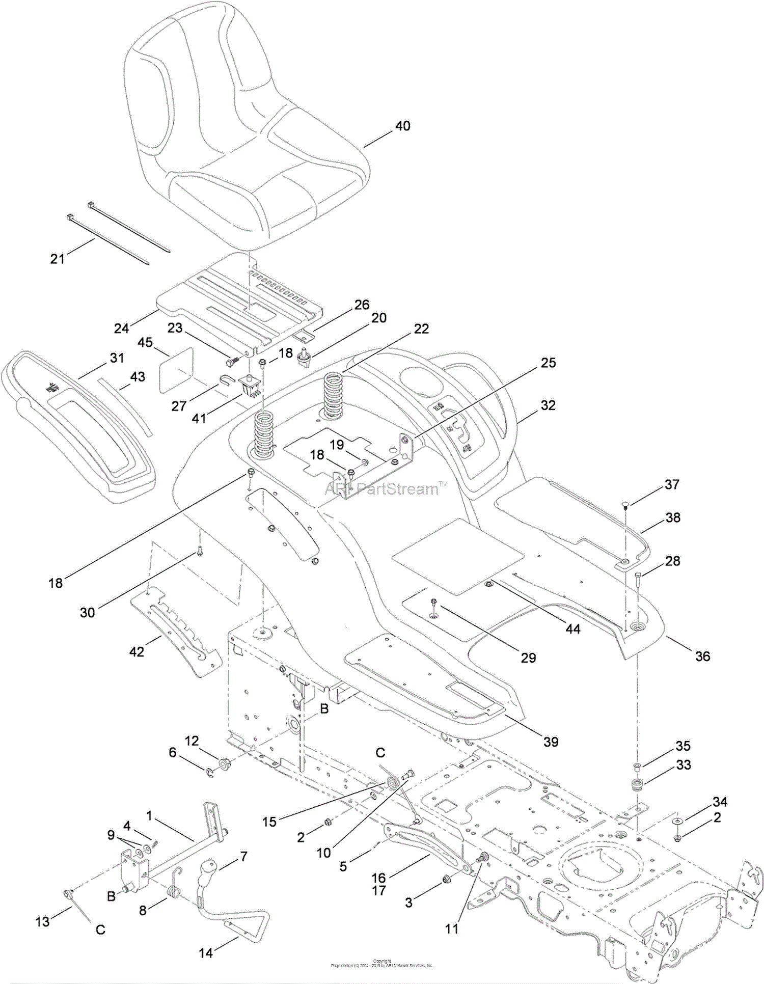 Toro 13ax91rs848, Lx427 Lawn Tractor, 2012 (sn 1-1) Parts Diagram For 