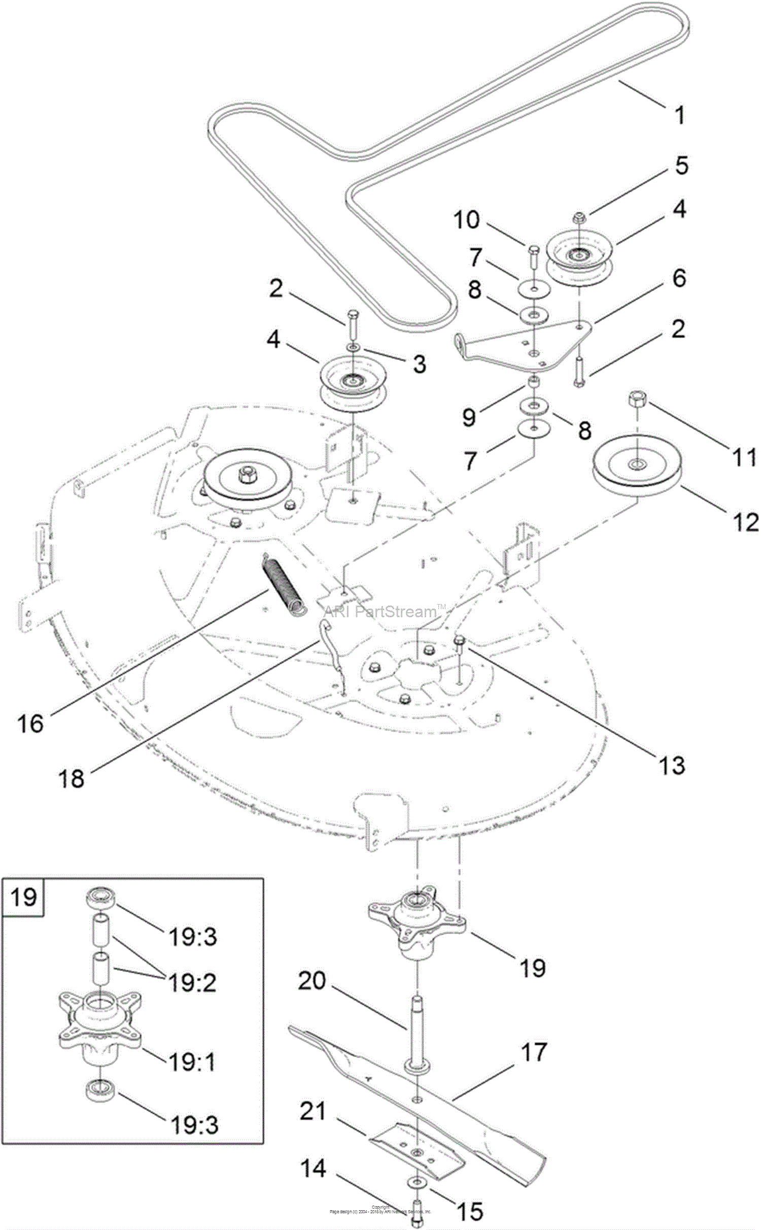 Toro mower best sale deck pulley