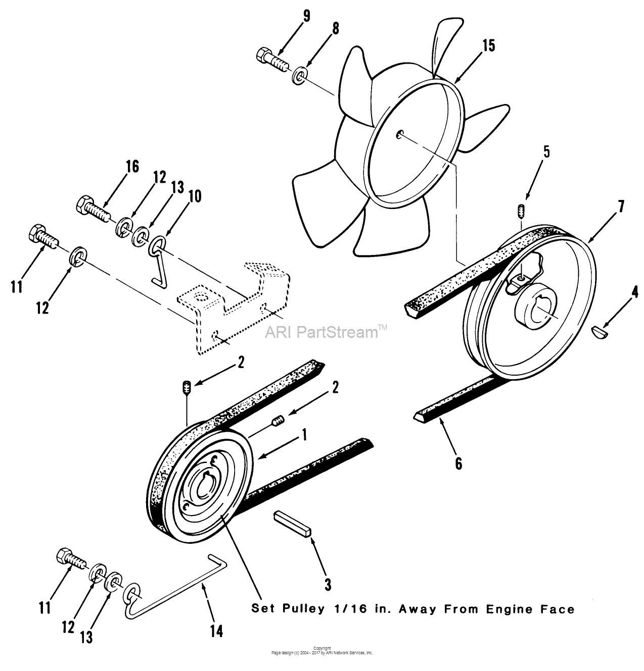 Toro 31-14K801, 414-8 Garden Tractor, 1986 Parts Diagram for DRIVE BELT AND PULLEYS1274 x 1329