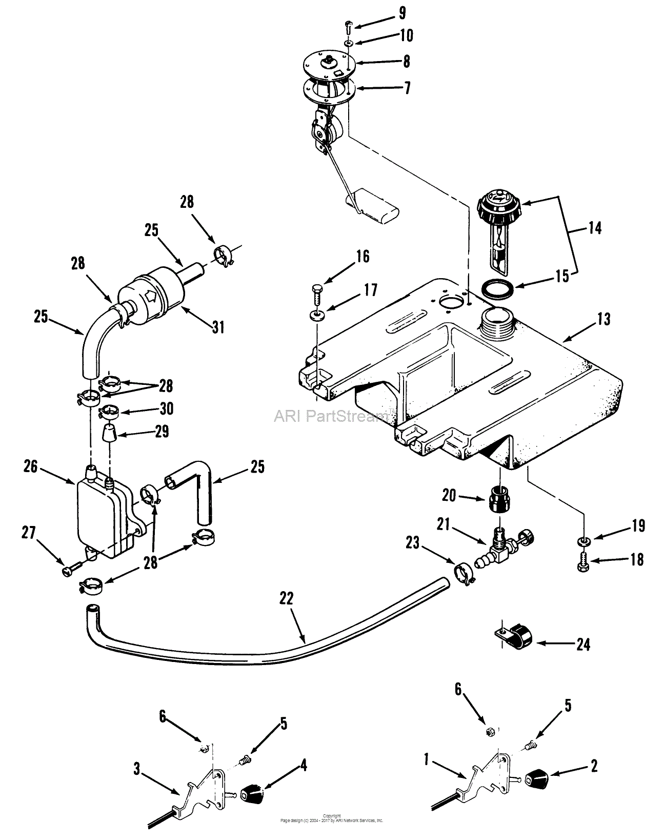 Toro 41-20OE01, 520-H Garden Tractor, 1990 Parts Diagram for THROTTLE ...