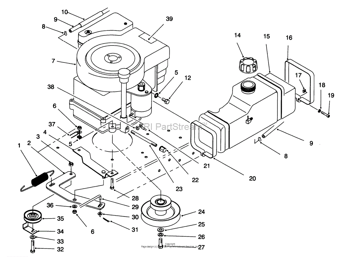 Toro 70081, 11-32 Rear Engine Rider, 1997 (SN 7900001-7999999) Parts ...