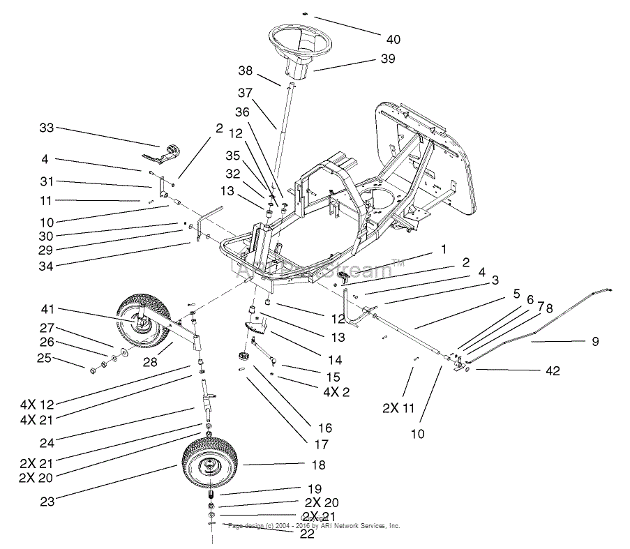 Toro 70184, 13-32H Rear Engine Rider, 2002 (SN 220000001-220999999 ...