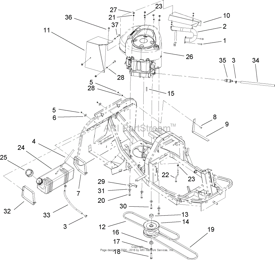 Toro 70185, G132 Rear-Engine Riding Mower, 2007 (SN 270000001-270805705 ...