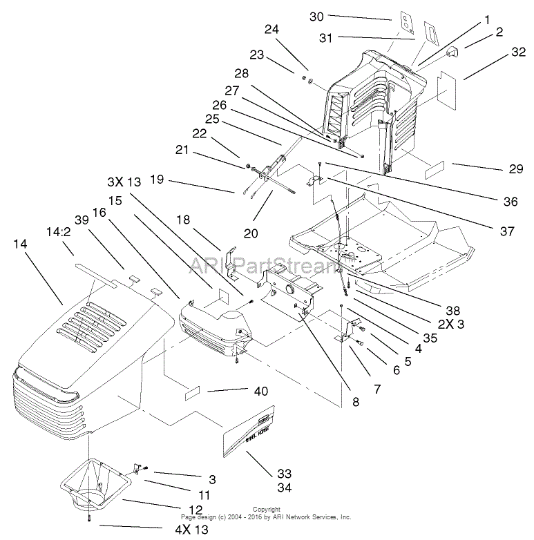 Toro 71242, 16-38HXLE Lawn Tractor, 2002 (SN 220010001-220999999) Parts ...