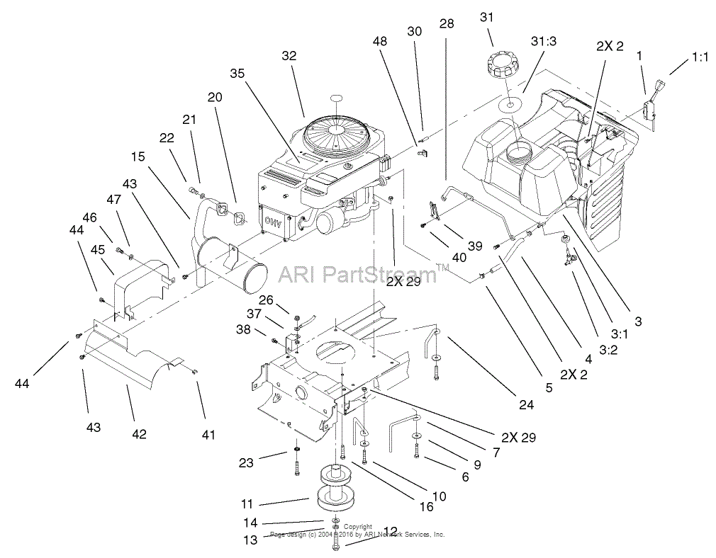 Toro 71242, 16-38HXLE Lawn Tractor, 2002 (SN 220010001-220999999) Parts ...