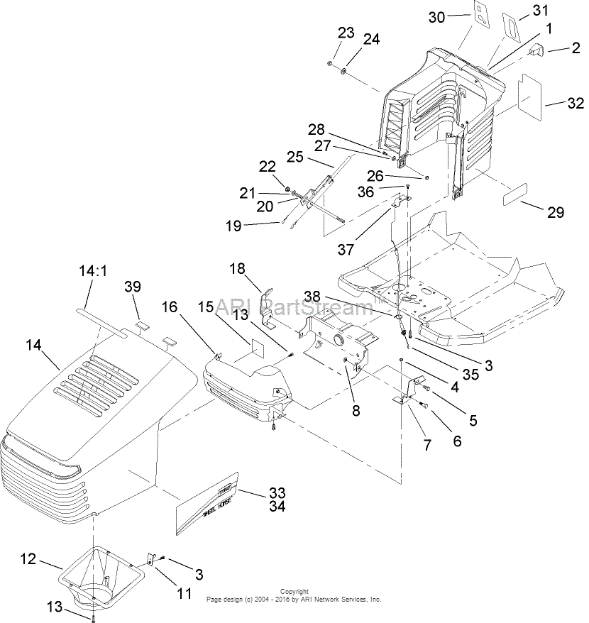 Toro 71228, 17-44HXL Lawn Tractor, 2004 (SN 240000001-240999999) Parts ...