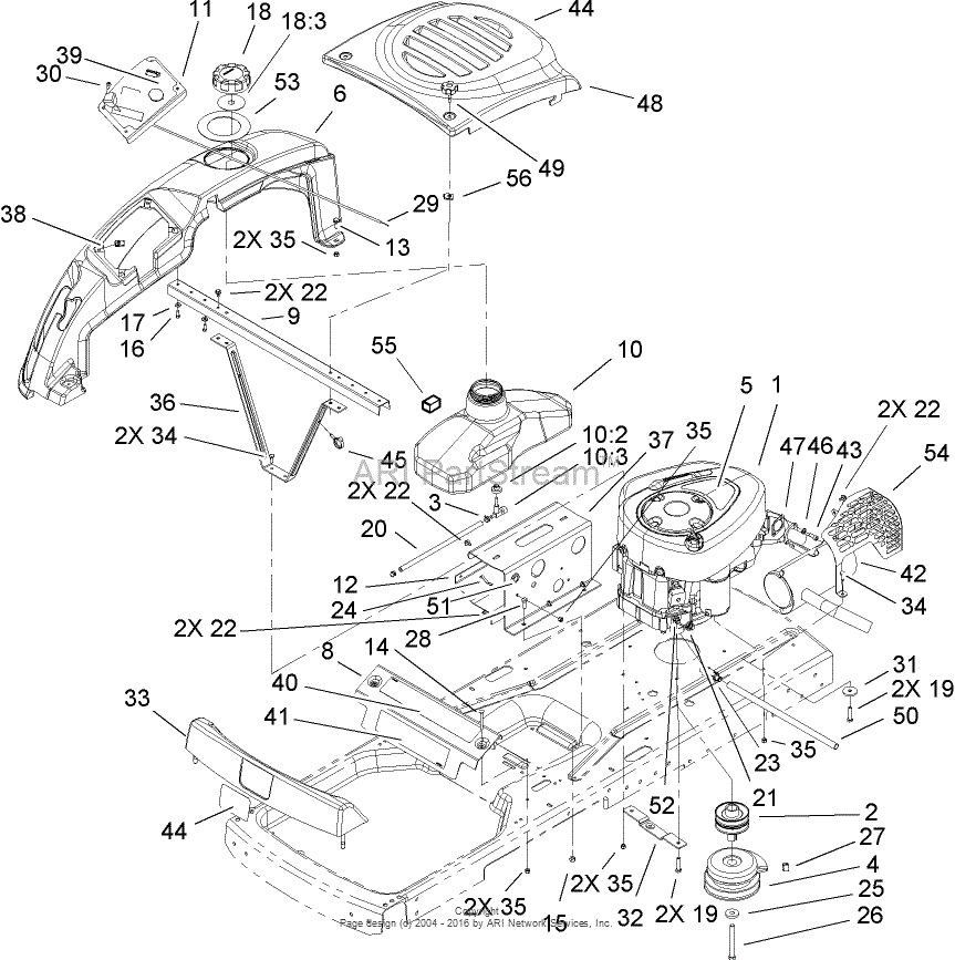 Toro 74402, 14-38Z TimeCutter Z Riding Mower, 2004 (SN 240000001 