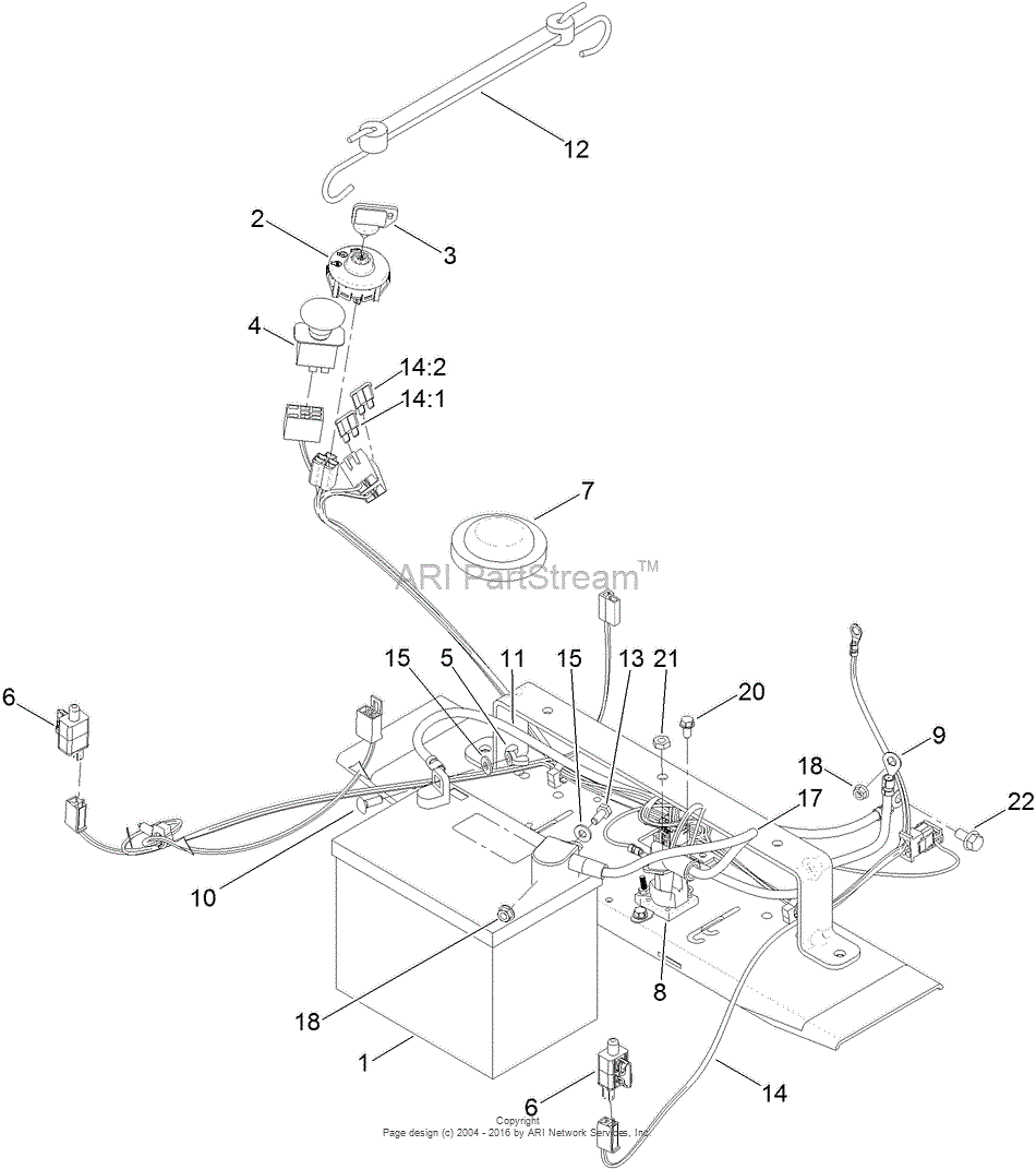 Toro 74631, TimeCutter SS 5000 Riding Mower, 2013 (SN ... 7 flat wire diagram 