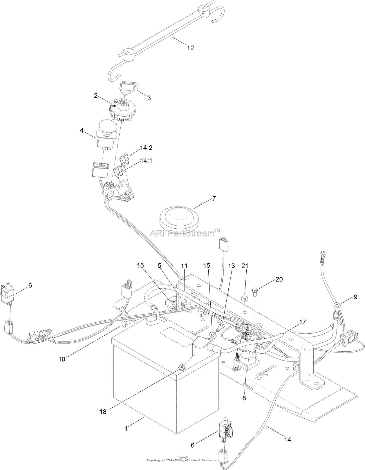 Toro 74637, TimeCutter SS 5000 Riding Mower, 2014 (SN ... 7 flat wire diagram 