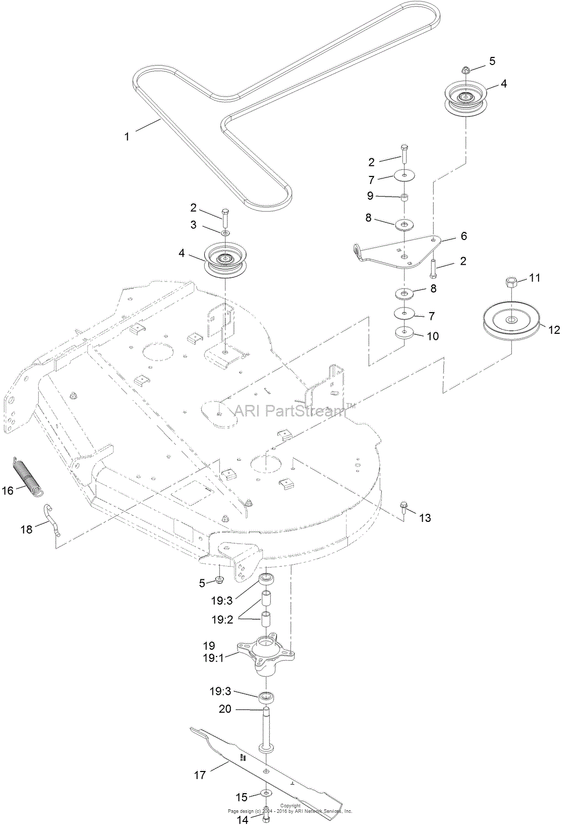 Toro 74760, TimeCutter MX 4250 Riding Mower, 2015 (SN 315000001