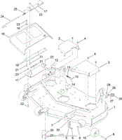 Toro 74841, TITAN ZX4820 Zero-Turn-Radius Riding Mower, 2011 (SN  311000001-311999999) Parts Diagram for 48 INCH DECK BELT, SPINDLE AND  HI-FLO BLADE ASSEMBLY