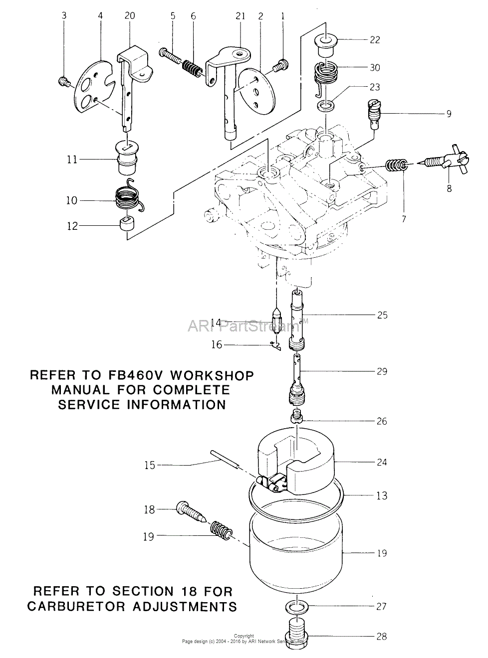 Toro S2-12K501, 212-5SB Tractor, 1989 Parts Diagram for CARBURETOR