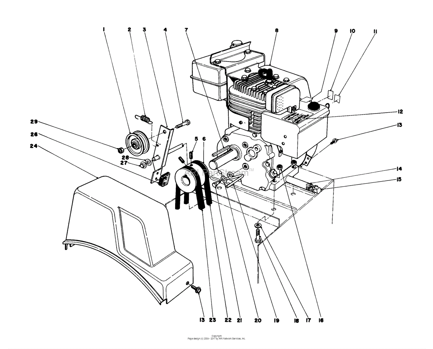 Toro 38015, 421 Snowthrower, 1980 (SN 00000010999999) Parts Diagram