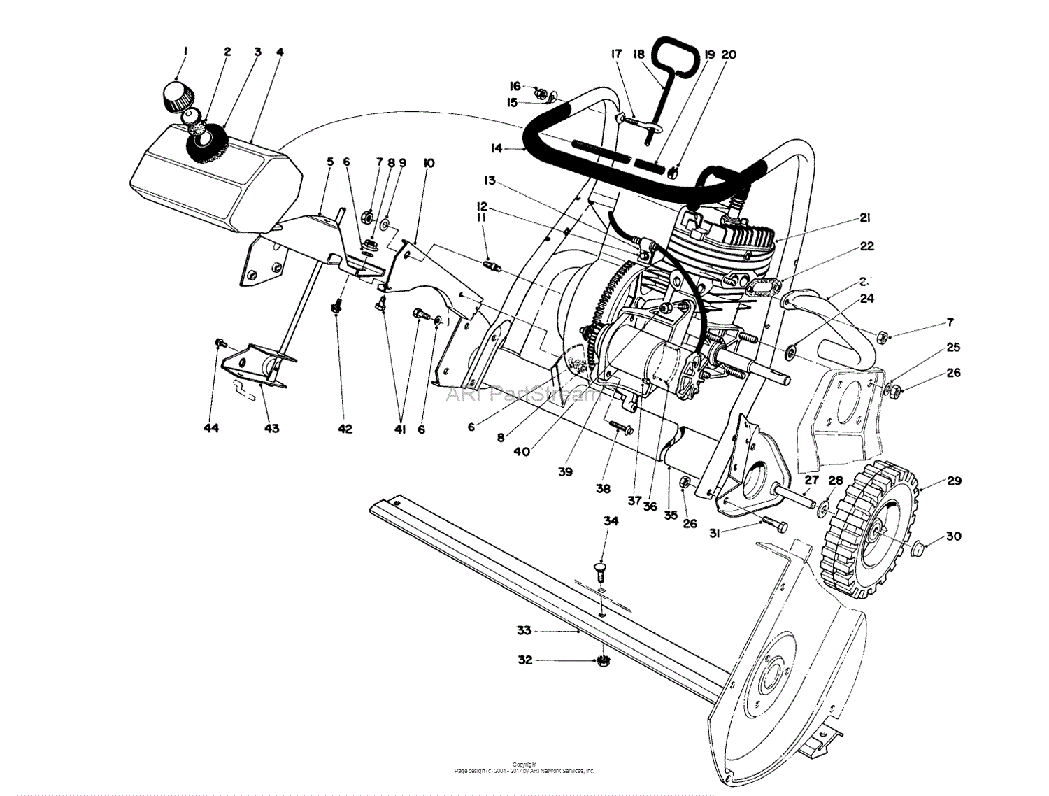 Toro 38162, S620 Snowthrower, 1984 (SN 40000014999999) Parts Diagram