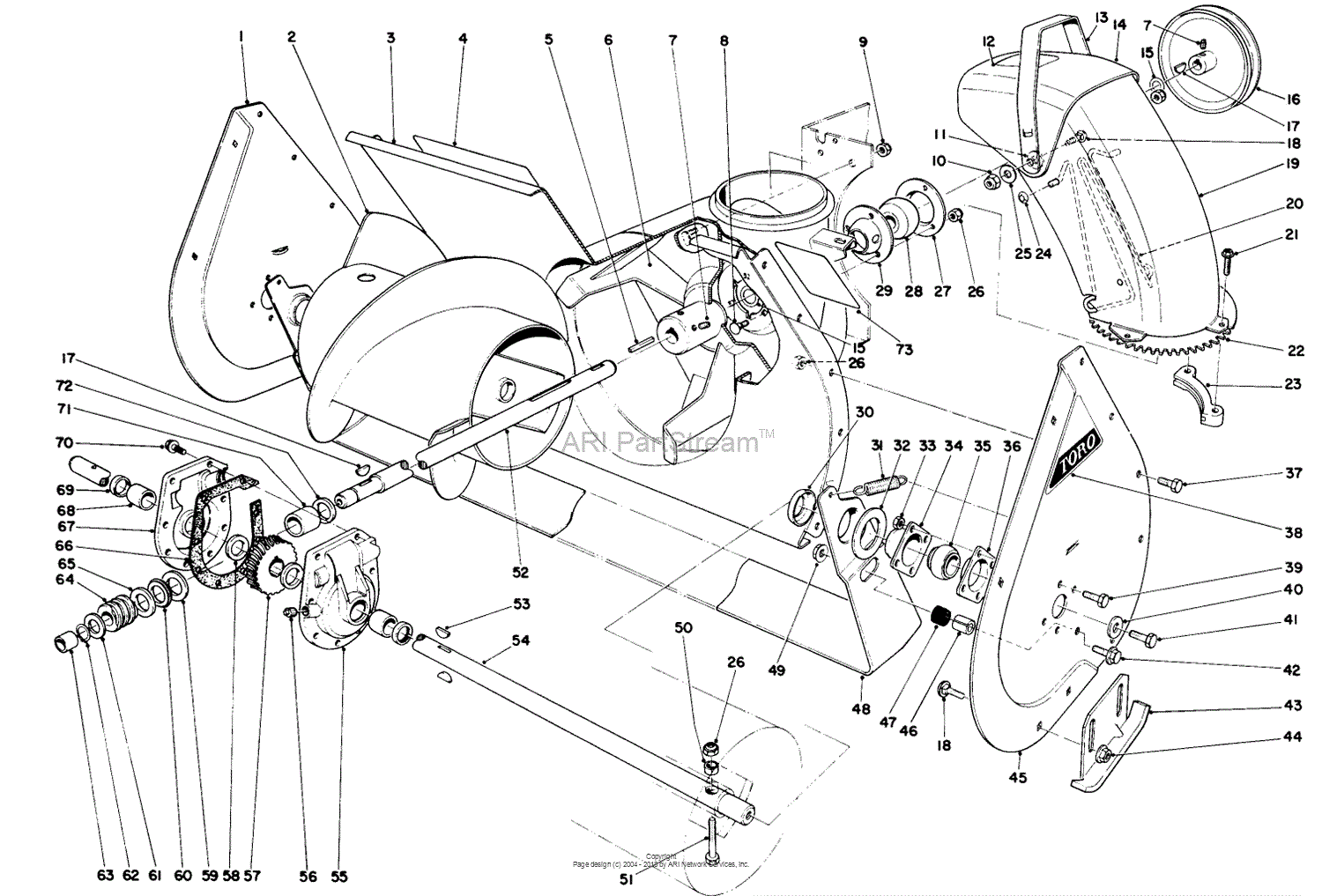 Toro 38080, 824 Snowthrower, 1988 (SN 8000001-8999999) Parts Diagram ...