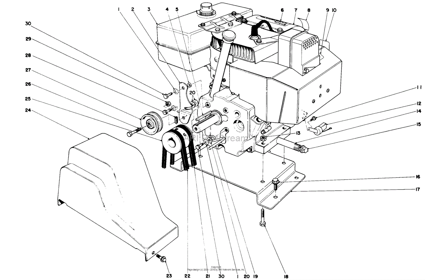 Toro 38080, 824 Snowthrower, 1988 (SN 8000001-8999999) Parts Diagram