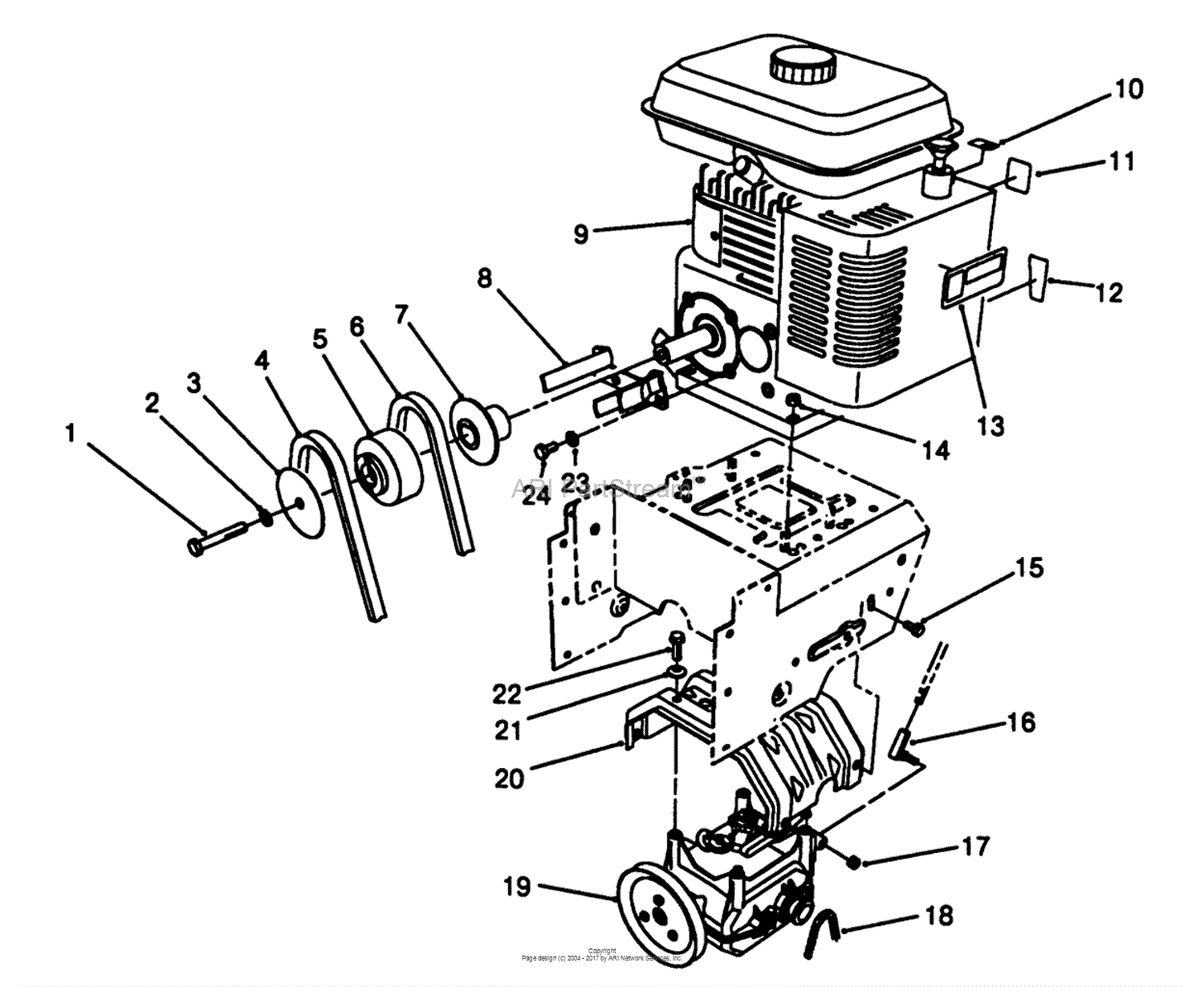 Toro 38500, 624 Power Shift Snowthrower, 1988 (SN 8000001-8999999 ...