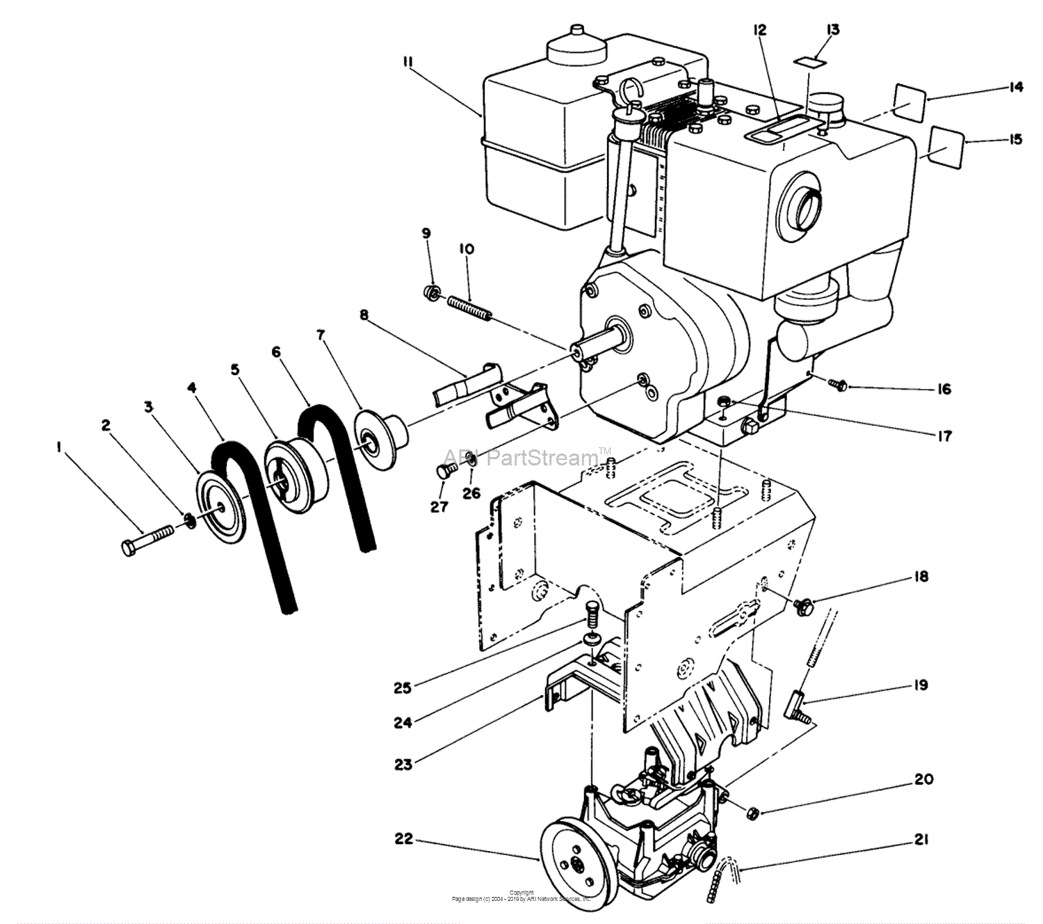 Toro 38565, 1132 Power Shift Snowthrower, 1988 (SN 8000001-8999999 ...