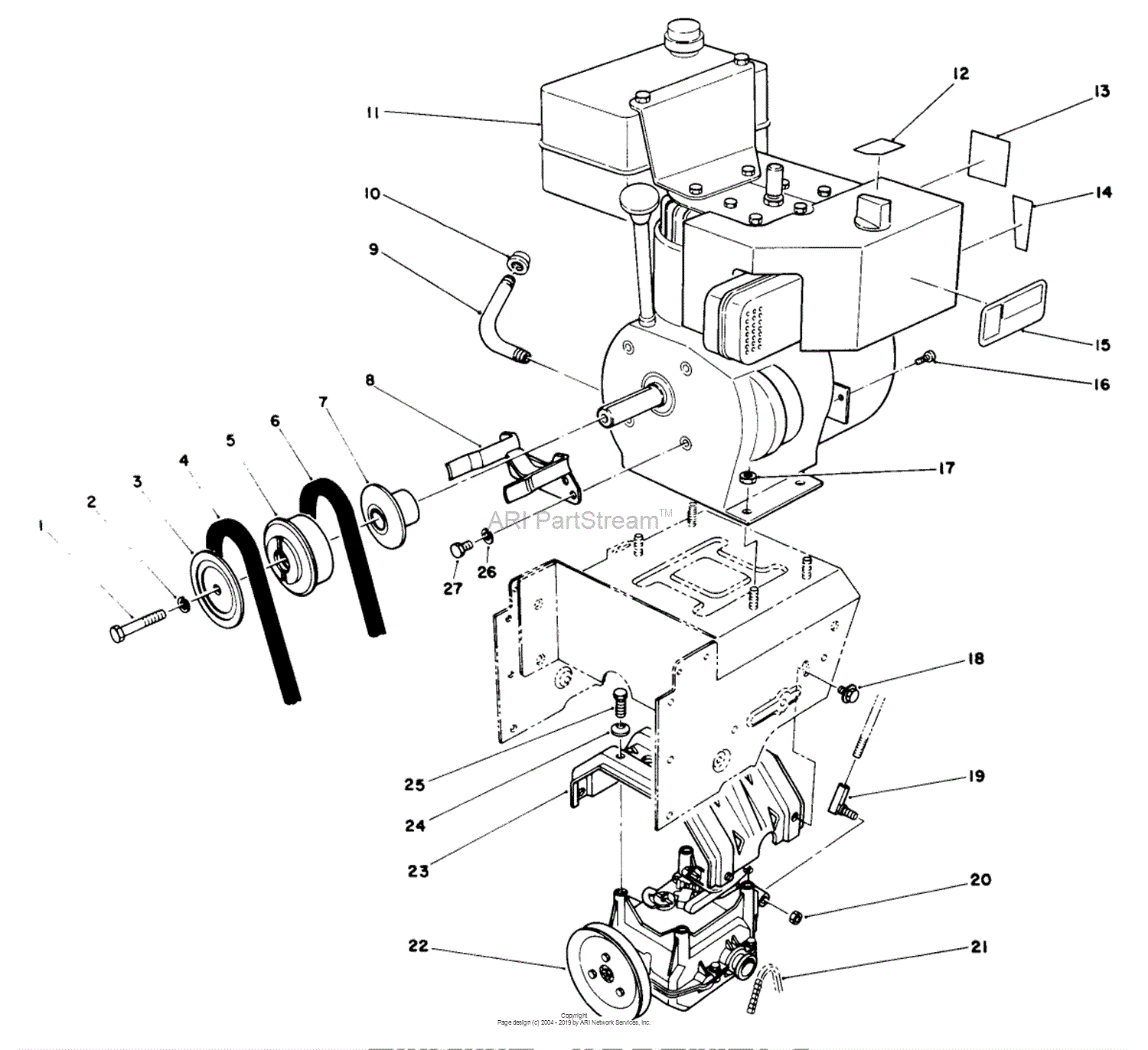 Toro 38510, 624 Power Shift Snowthrower, 1989 (SN 9000001-9999999 ...