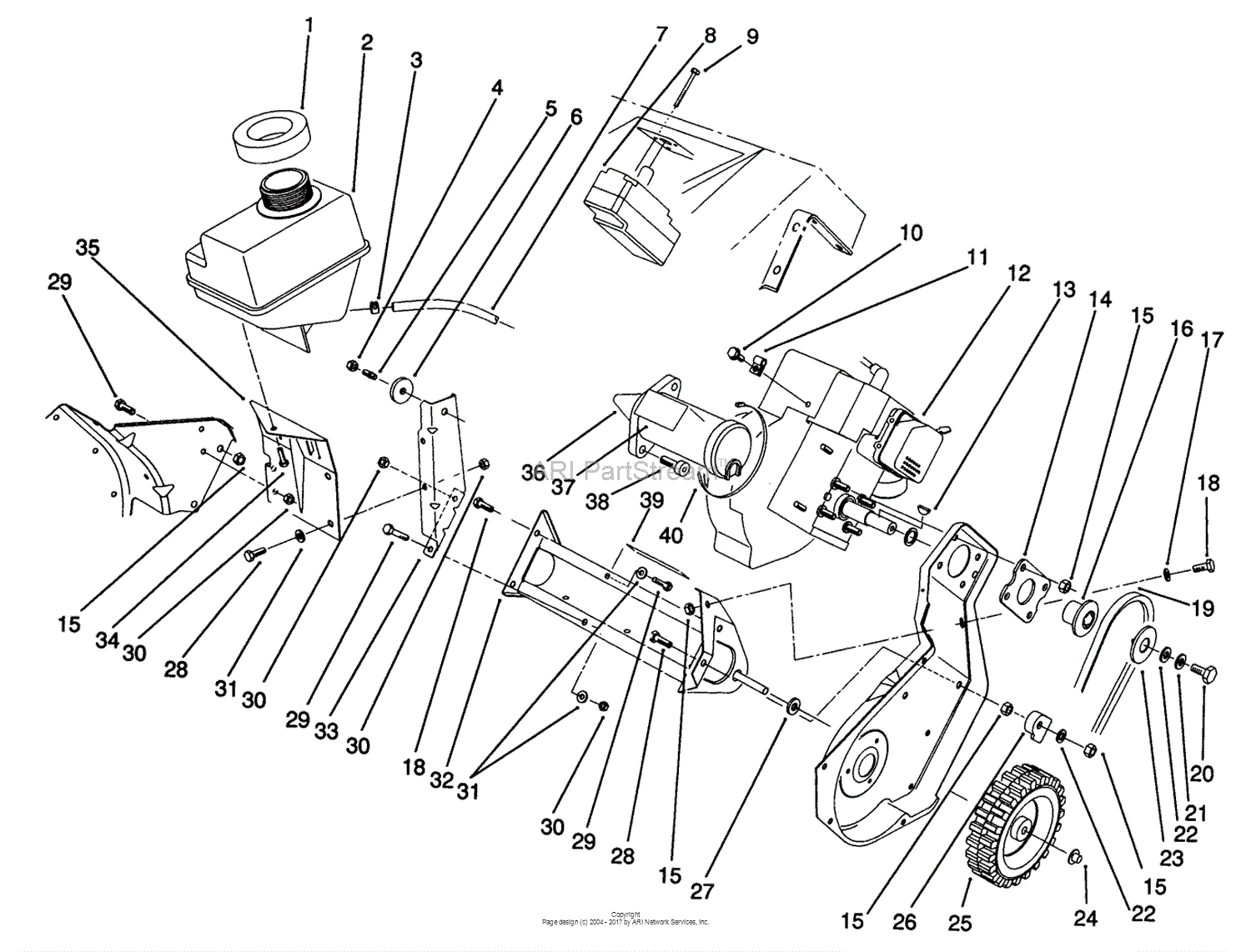 Toro 38195, CCR 1000 Snowthrower, 1991 (SN 1000001-1999999) Parts