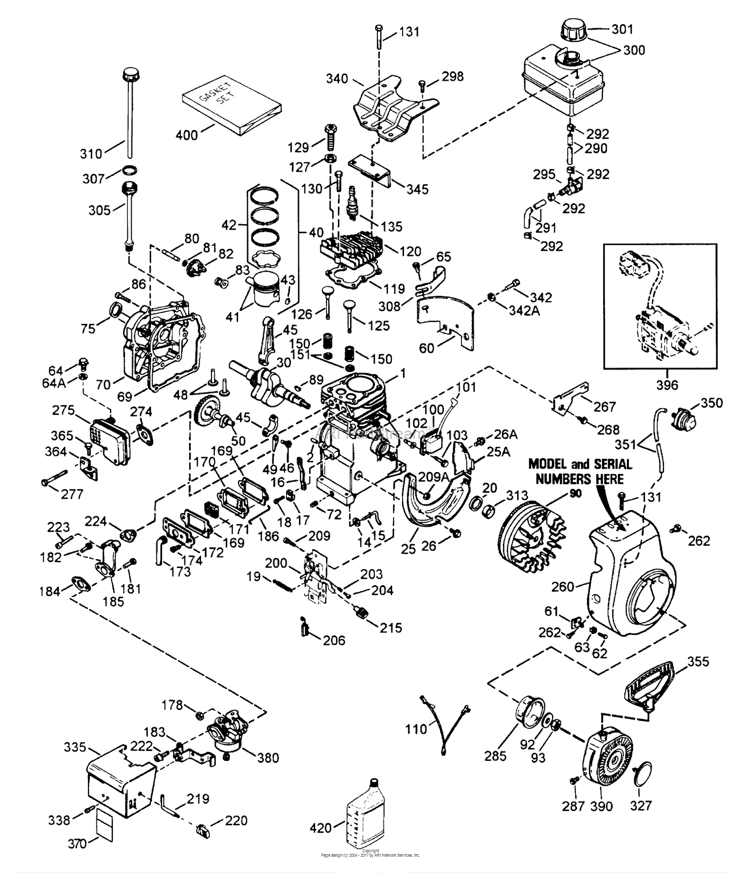 Toro 38052, 521 Snowthrower, 1995 (SN 59000001-59999999) Parts Diagram ...