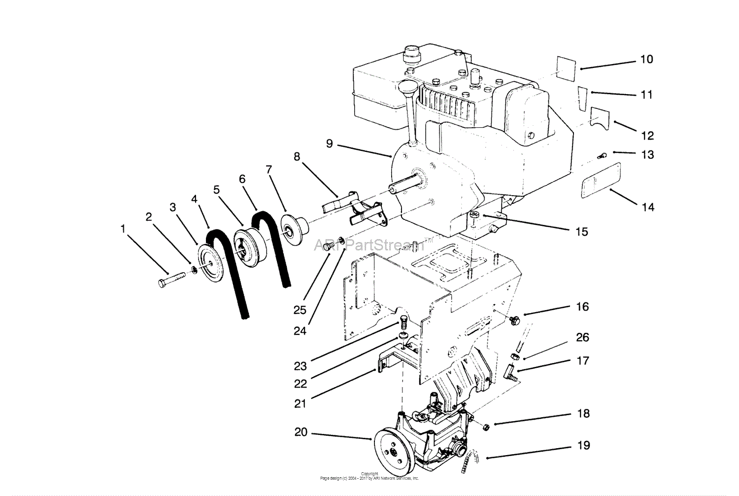 Toro 38540, 824 Power Shift Snowthrower, 1995 (SN 5900001-5999999 ...