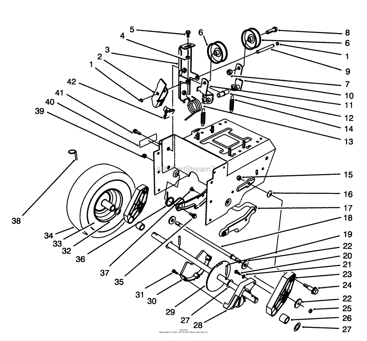 Toro 38570, 828 Power Shift Snowthrower, 1994 (SN 4900001-4999999