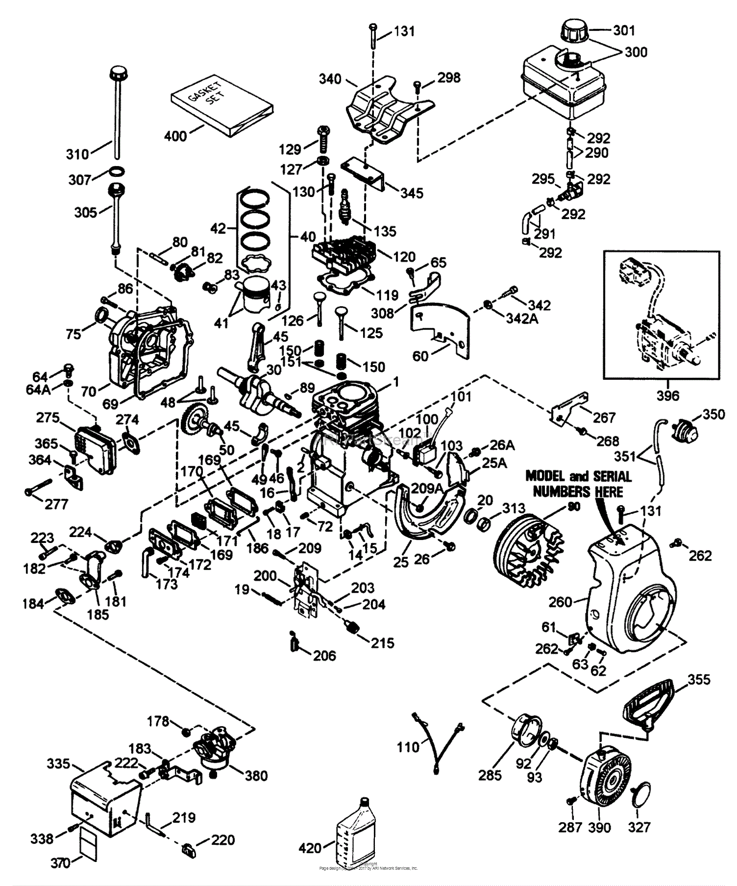 Toro 38052, 521 Snowthrower, 1996 (SN 69000001-69999999) Parts Diagram ...