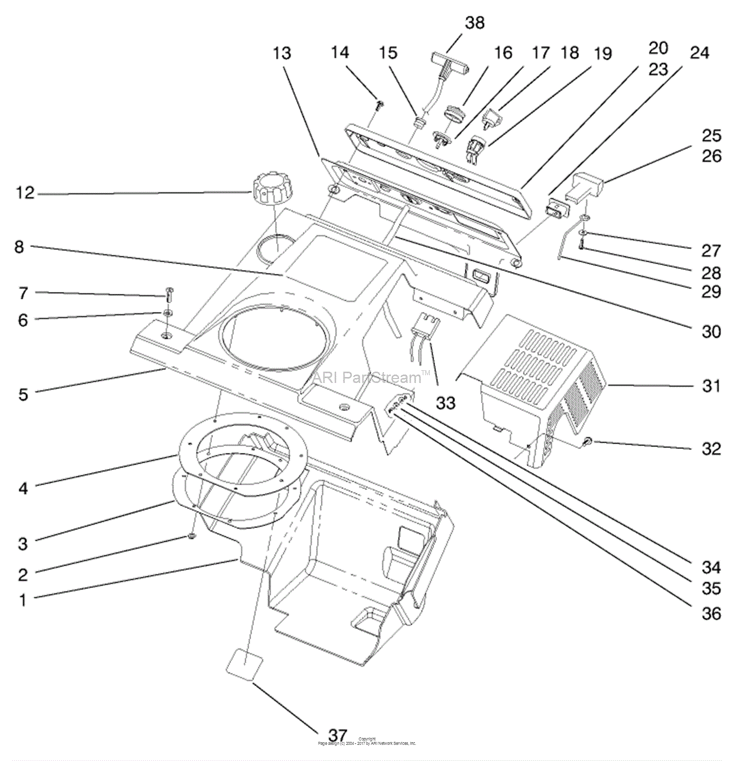 Toro 38425, CCR 2500 Snowthrower, 1997 (SN 7900001-7999999) Parts