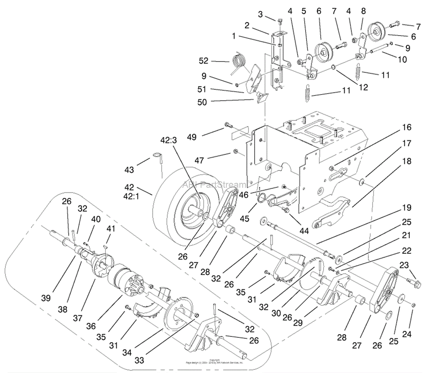 Toro 38592, 1332 Power Shift Snowthrower, 2002 (SN 220000001-220999999 ...