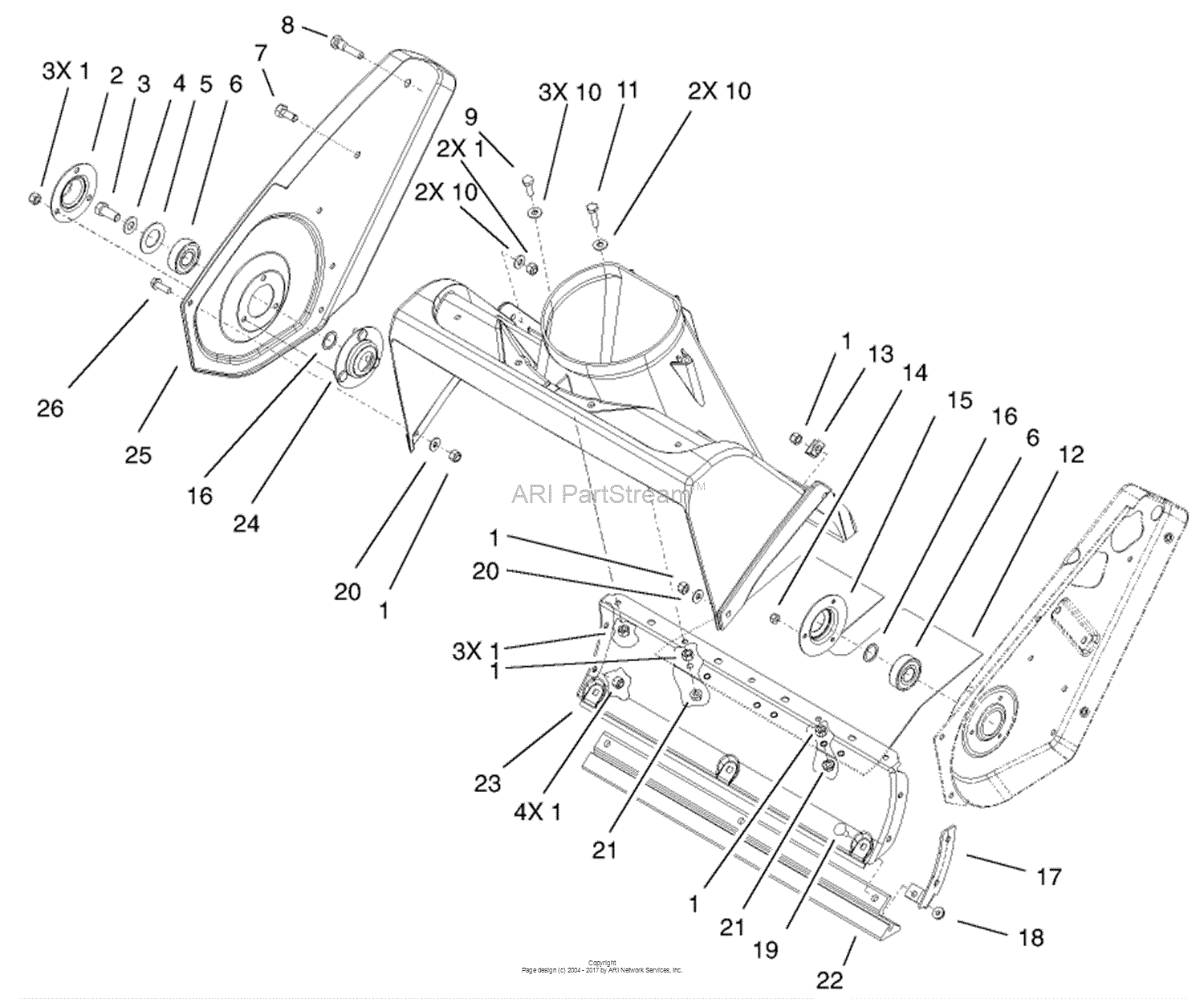 Toro 38515, CCR 2450 GTS Snowthrower, 2003 (SN 230000001-230999999 ...