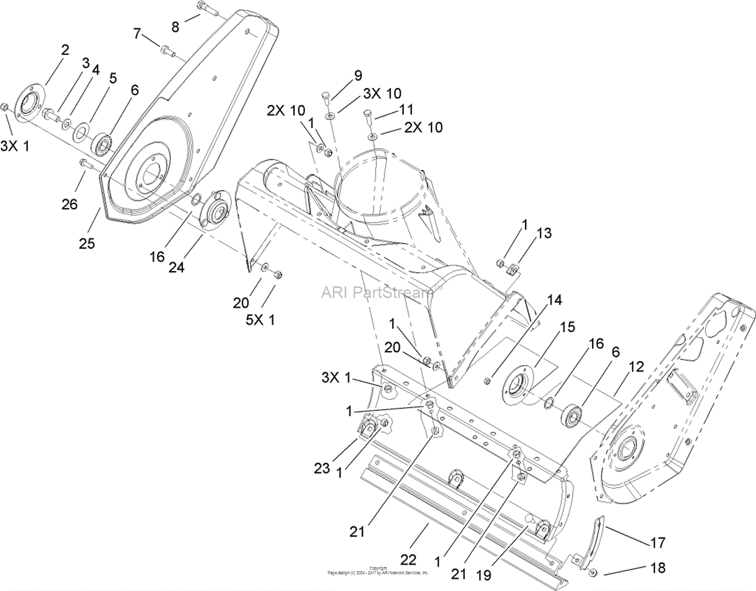 Toro 38517, CCR 3650 GTS Snowthrower, 2006 (SN 260010001-260999999 ...