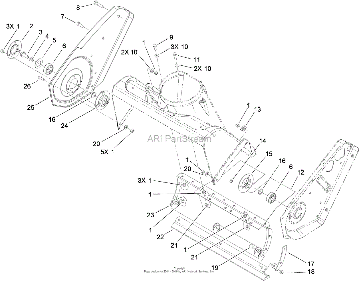 Toro 38515, CCR 2450 GTS Snowthrower, 2011 (SN 311000001-311999999 ...