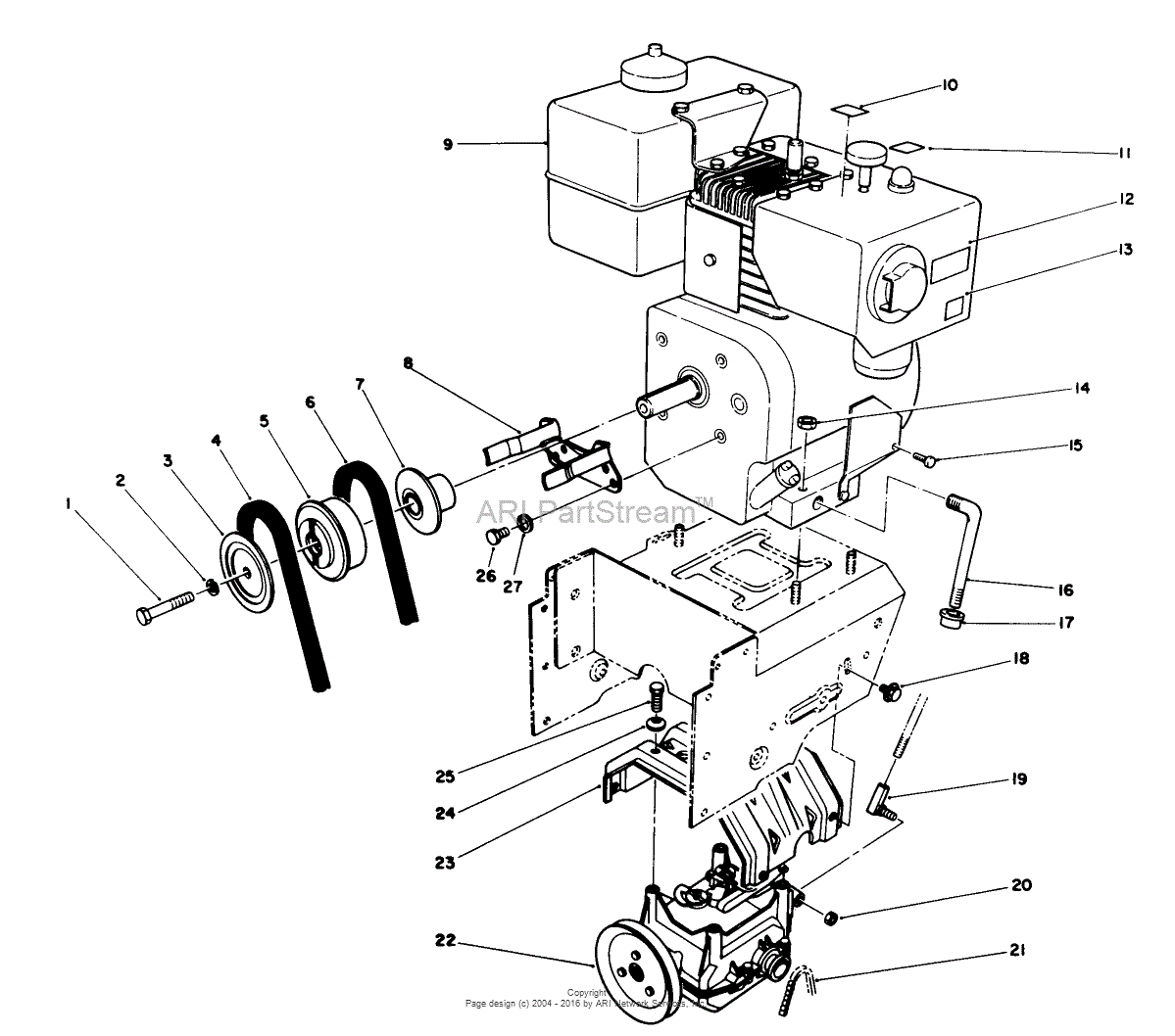 Toro 38570, 828 Power Shift Snowthrower, 1991 (SN 1000001-1999999 ...