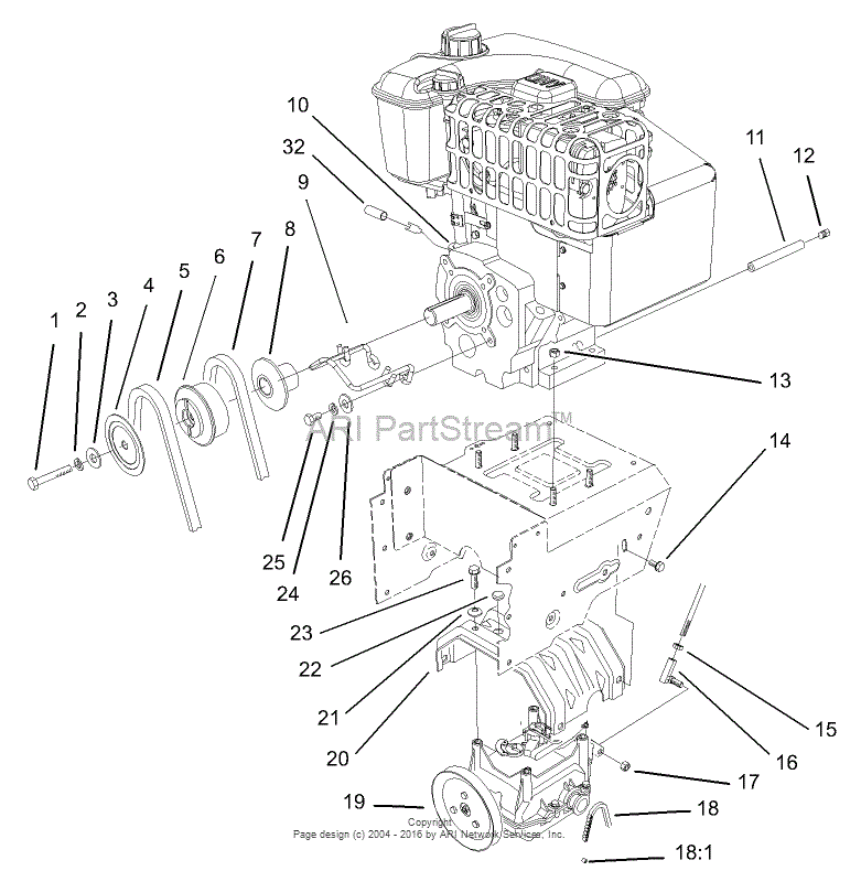 Toro 38592, 1332 Power Shift Snowthrower, 2004 (SN 240000001-240999999 ...