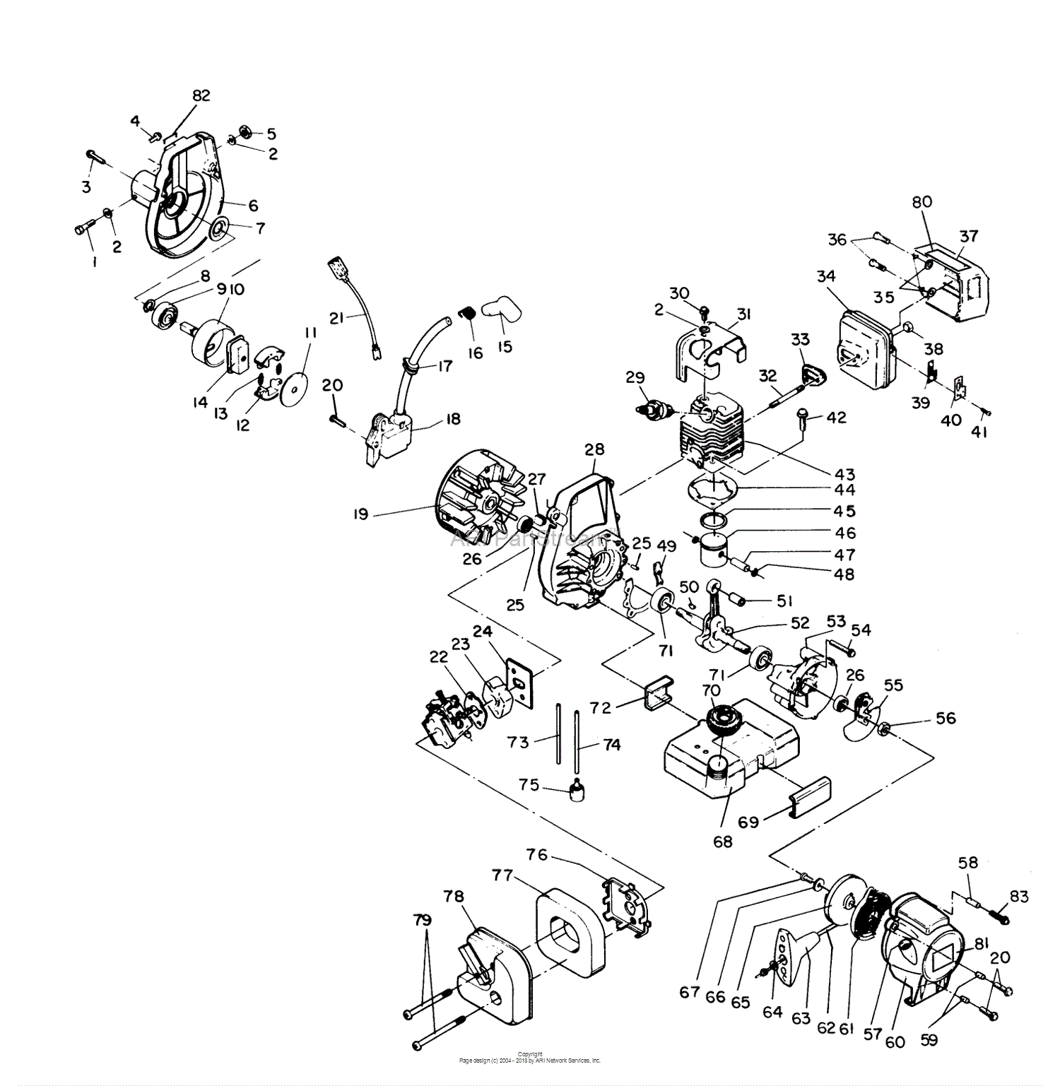 Toro Gas Trimmer Parts Diagram