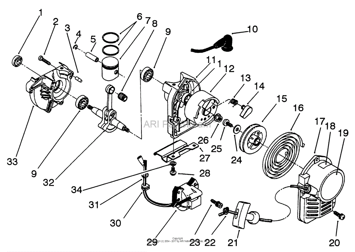 Toro 51650, TC 3100 Gas Trimmer, 1992 (SN 2000001-2999999) Parts ...