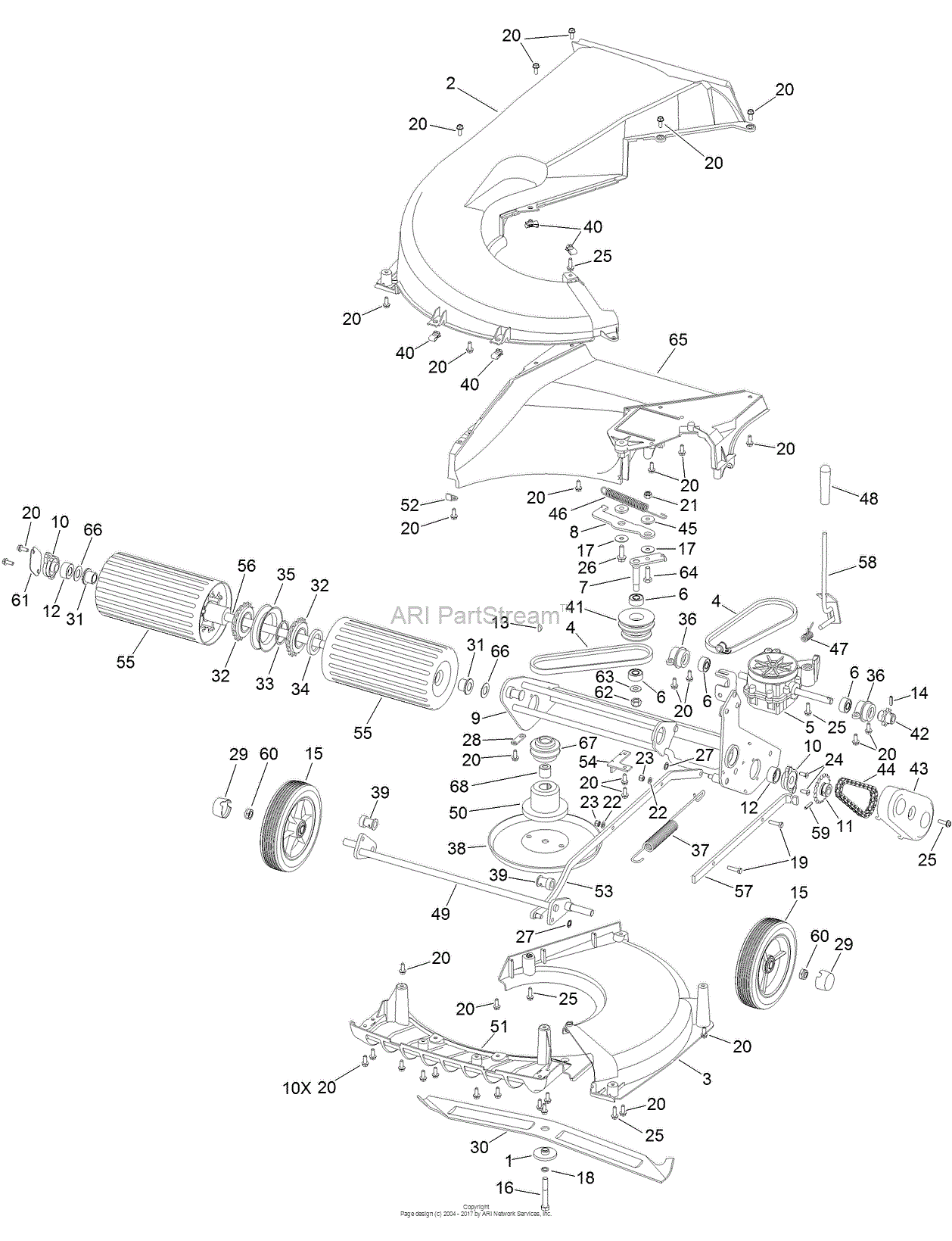 Toro 02656, ProStripe 560 Mower, (SN 400000000-999999999) Parts Diagram ...