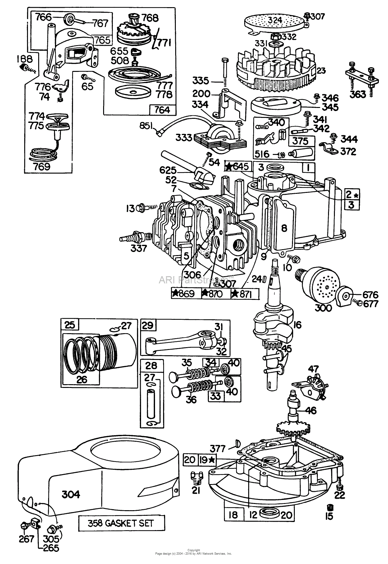 Toro 16360, Whirlwind, 1980 (SN 0000001-0999999) Parts Diagram for ...