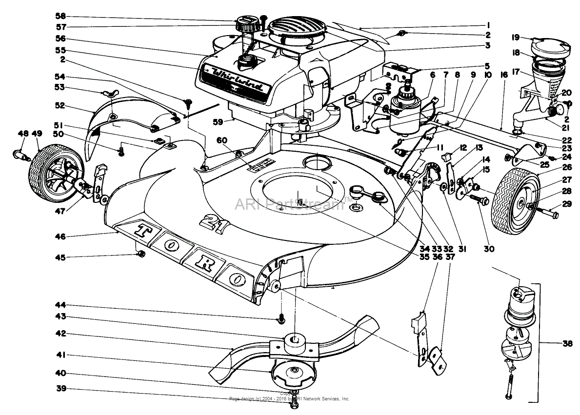 Toro 19251 Whirlwind Lawnmower 1969 Sn 9000001 9999999 Parts Diagram For 21 Whirlwind Hp 1566