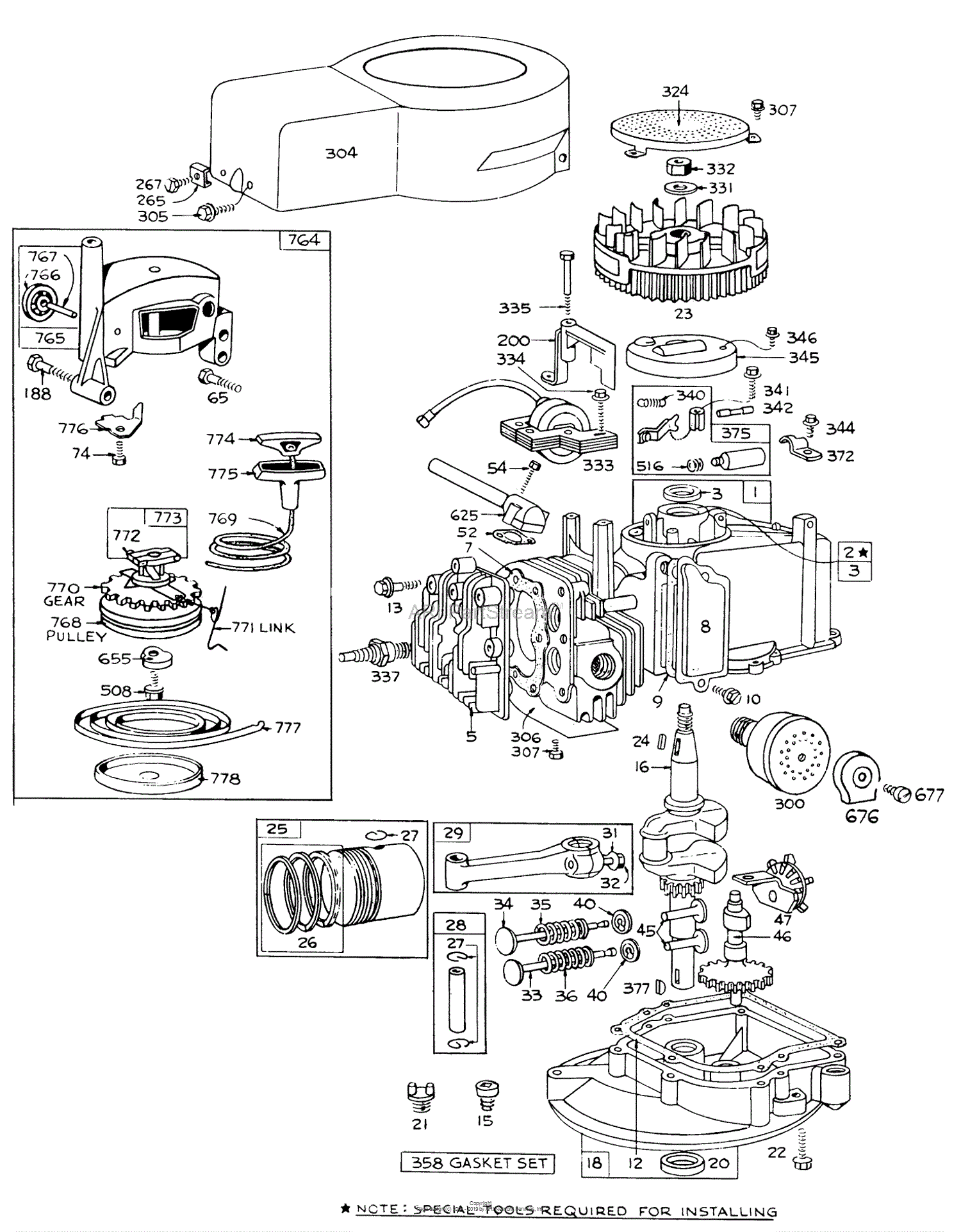 Toro 16255, Whirlwind, 1973 (SN 3000001-3999999) Parts Diagram for ...