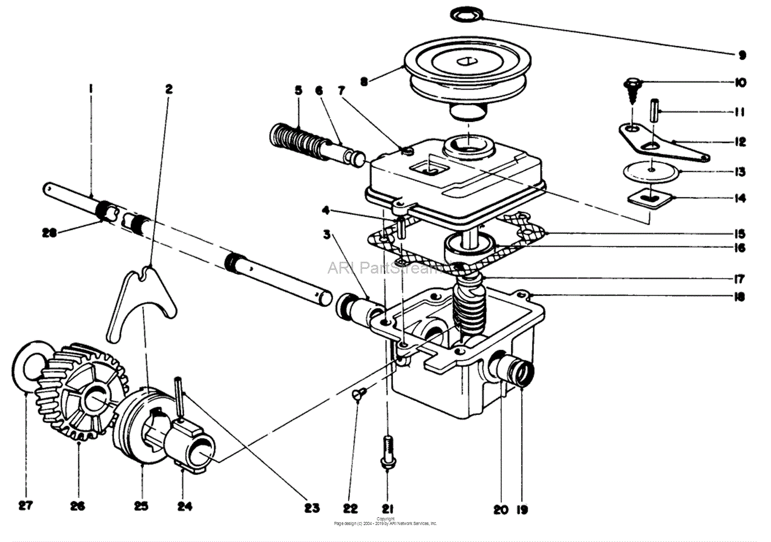 Toro 18060 Lawnmower 1979 Sn 9000001 9999999 Parts Diagram For Gear Case Assembly 3825