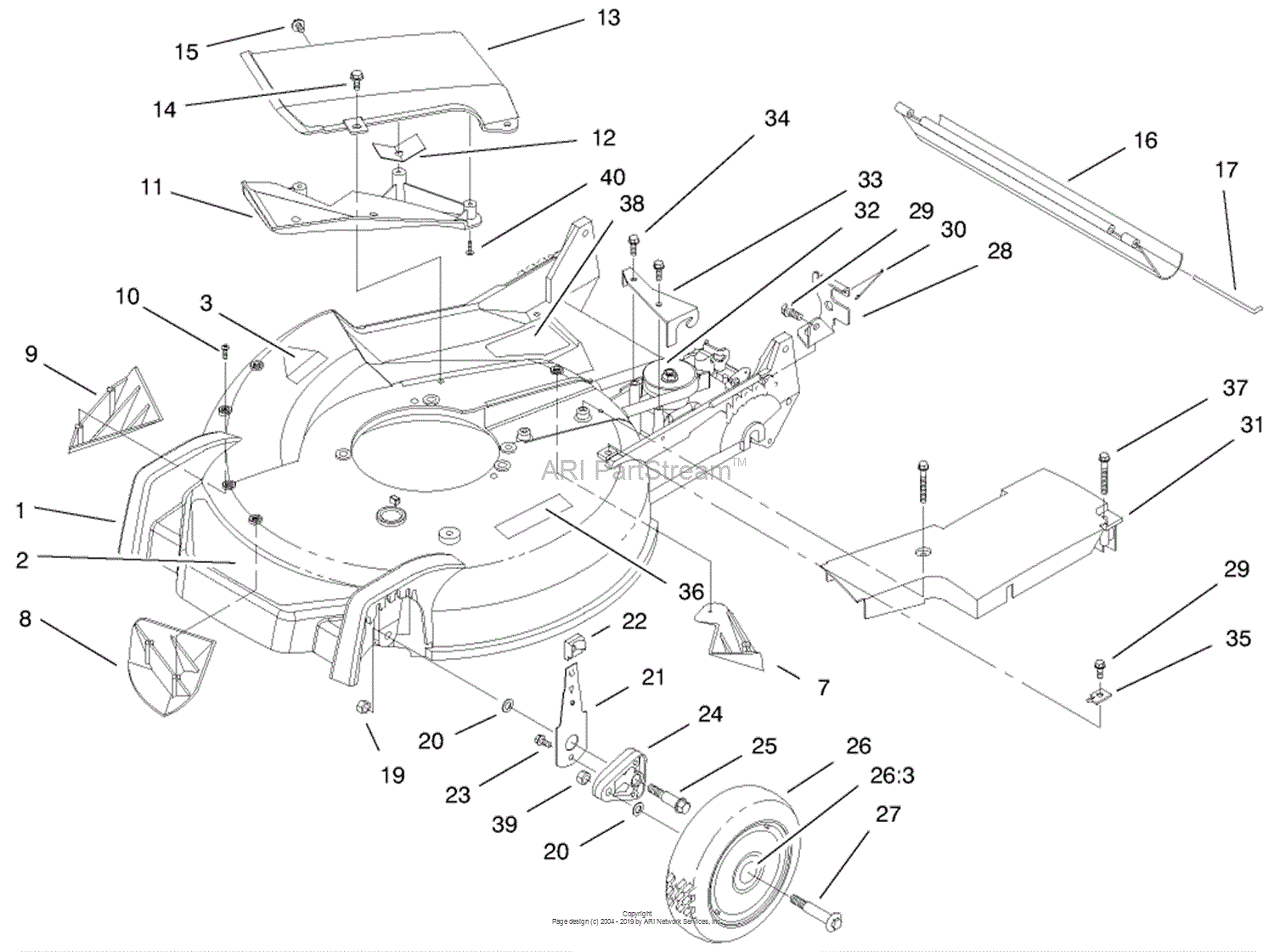 Toro 20487, Super Recycler Mower, SR-21OSBB, 1998 (SN 8900001-8999999 ...